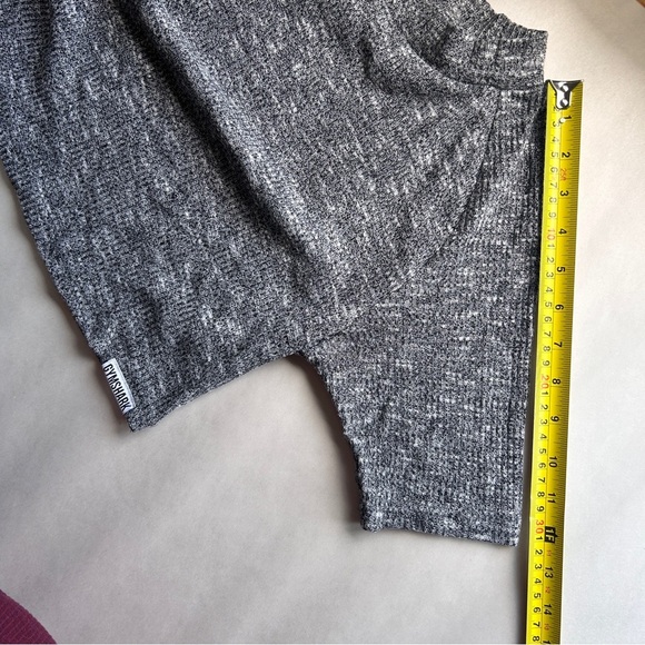 Gymshark Women's large cropped knit grey gym shirt workout exercise athleisure - Picture 8 of 8